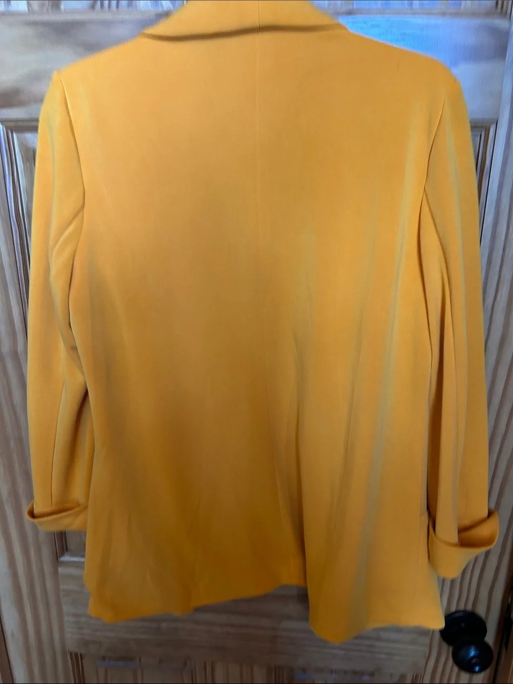 Skies Are Blue Mustard Yellow Open Front Blazer - Picture 4 of 7